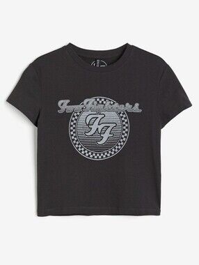 H&M FooFighters Cropped Graphic T-Shirt, Size Small